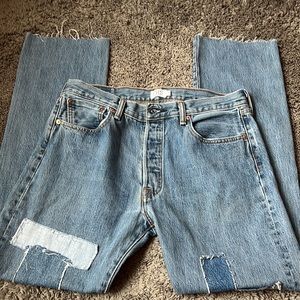 Cloth And Steel Patchwork Cut Off Jeans